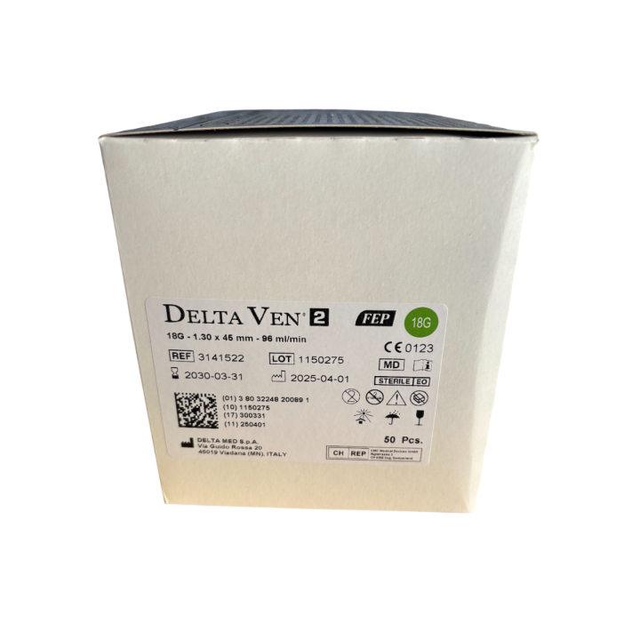 Aghi Cannula Delta Ven 2 18G 1,30×45 mm – Conf. 50pz