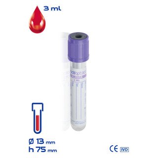 Provetta Sottovuoto VacuAptaca® K3 EDTA 3 ml – Cod. 30201 | Laboratorio
